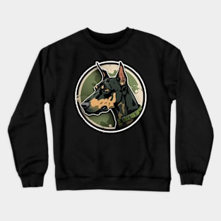 Doberman Camouflage Motif Crewneck Sweatshirt